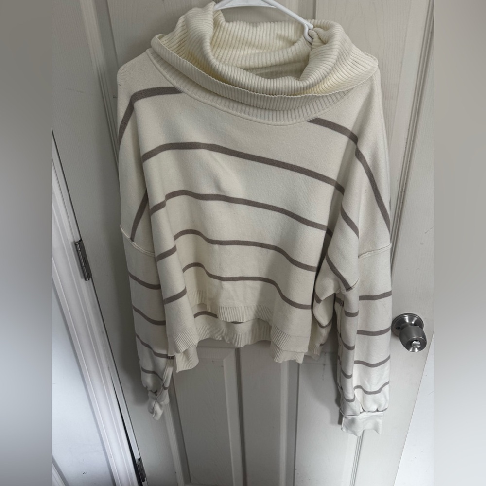 FREE PEOPLE Paulie Sweater Moonbeam Combo Size Medium - Picture 4 of 14